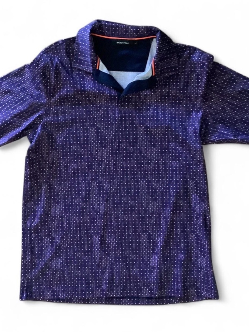 Bugatchi Purple Micro Dot Polo Shirt - Size Large